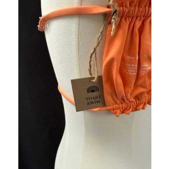 FP Toast Swim Ruffle Bandeau Bikini Top Nectarine Sz S - Picture 3 of 4